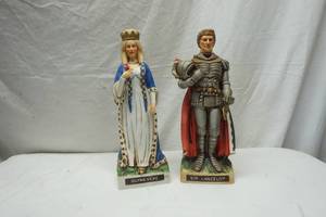 lot 542 image: Lady Guinevere and Sir Lancelot decanters