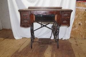 lot 594 image: antique sewing machine