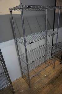 lot 25 image: Stainless Steel 4 Level Adjustable Shelving Unit
