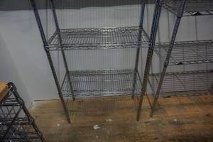 lot 26 image: Stainless Steel 5 Level Adjustable Shelving Unit
