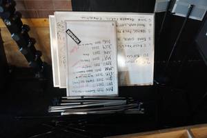 lot 74 image: Large Lot of Office GreaseMessage Boards With Assorted Stands