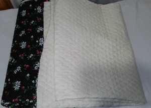 Quilted Fabric Cherrys And White.