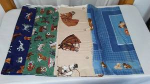 Cotton Fabric Dogs, Cats, Horses.