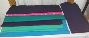 T-Shirt. Blues, Greens, And Pink