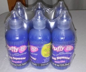 Puffy 3D 4.25oz Shiny Navy Blue Paint (2  3 bottle packs)