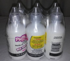 Puffy 3D 4.25oz Shiny White Paint (2  3 bottle packs)