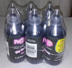 Puffy 3D 4.25oz Shiny Black Paint (2  3 bottle packs)
