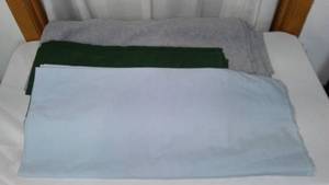 Fleece And Cotton Blend, Blue, Green Gray. Blue Cotton.