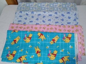Flannel. Horses, Bears Blue, Bears Pink, Pooh.