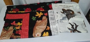 Cotton, Animal Appliques, Owl Quilt Panels, Flowers.