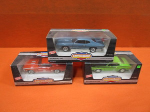 (3) 118th Diecast 69 Camaro, 70 AAR Cuda, 69 GTO