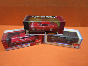 (3) 118th Diecast 66 Charger, 63 Nova, 67 Cougar XR7