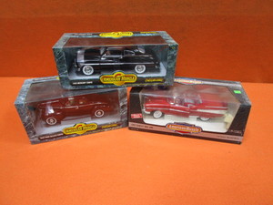 (3) 118th Diecast 40 Ford Deluxe Coupe, 49 Mercury Coupe, 57 Chevy Bel Air