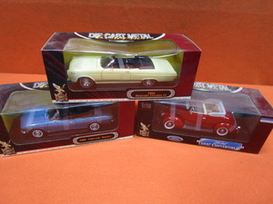 (3) 118th Diecast 37 Ford Convertible, 66 Mercury Cyclone GT, 69 Corvair Monza