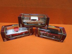 (3) 118th Diecast 57 Ford Courier Sedan Delivery, 57 Ranchero, 58 Cadillac Eldorado Seville