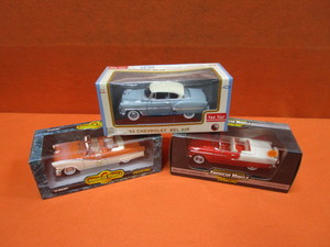 (3) 118th Diecast 56 Ford Sunliner, 55 Chevy, 53 Chevy Bel Air