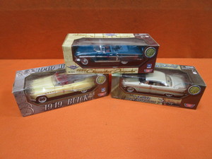 (3) 118th Diecast 58 Plymouth Fury, 56 Impala, 49 Buick