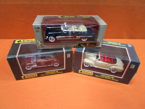 (3) 118th Diecast 49 Cadillac Coupe Deville, (2) 41 Chevy Deluxe Coupe