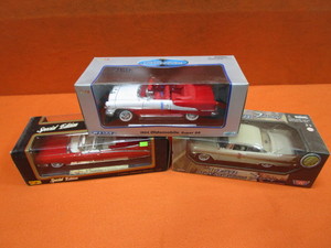 (3) 118th Diecast 55 Oldsmobile Super 88, 58 Plymouth Fury, 59 Cadillac Eldorado Biarritz