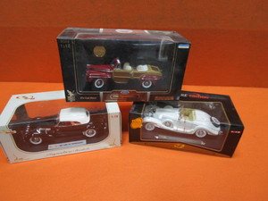 (3) 118th Diecast 37 Cord 812 Supercharged, 46 Ford Sportsman, 36 Mercedes Benz 500 K Type Special Roadster