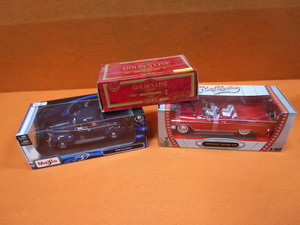 (3) 118th Diecast 59 Buick Electra 225, 39 Ford Deluxe, 65