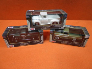 (3) 124th Diecast Pickups 37 Ford, 56 F-100, 69 Ford F-100