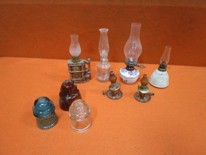 Small Oil Lamps & Glass Insulators