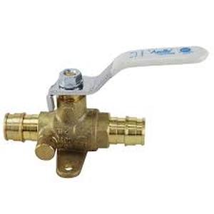 lot 169 image: Apollo 12 in. Brass PEX-A Barb Ball Valve with Drain and Mounting Pad