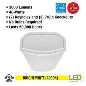 lot 213 image: Commercial Electric 4 ft. 3600 Lumens LED Wraparound Ceiling Light Garage Light Laundry Room Shop Light 4000K Bright White 120v Hardwire
