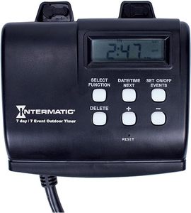 lot 19 image: Intermatic 15 Amp 7-Day Outdoor Digital Plug-In Timer - Black