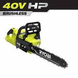 lot 123 image: RYOBI 40V HP Brushless 14 in. Battery Chainsaw (Tool Only) & Battery Charger