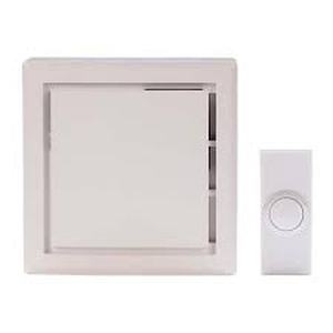 lot 92 image: Hampton Bay Wireless Plug-In Doorbell Kit with Wireless Push Button, White