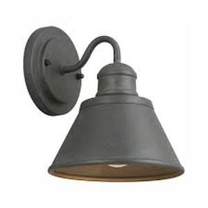 lot 238 image: Hampton Bay 9.5 in. 1-Light Zinc Outdoor Wall Barn Light Sconce Lantern