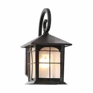 lot 236 image: Home Decorators Collection Brimfield 12.75 in. Aged Iron 1-Light Outdoor Line Voltage Wall Sconce with No Bulb Included