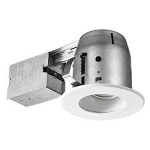 lot 217A image: Commercial Electric 4 in. White LED Swivel Baffle Round Trim New Construction and Remodel Recessed Lighting Kit with LED Bulb