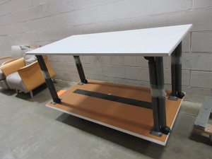 lot 750 image: LAMINATE TOP TABLES WITH CASTERS
