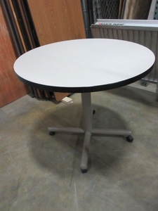 lot 774 image: HAWORTH ROUND CAFE TABLES WITH WHEELS