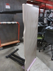 lot 775 image: RECTANGLE WORK TABLE WITH BLACK METAL BASE