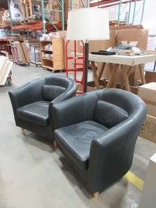 lot 812 image: IKEA LEATHER CHAIRS AND LAMP
