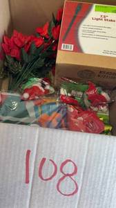 lot 108 image: Overstock Amazon Box Full of Christmas Decor