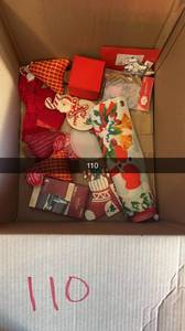 lot 110 image: Overstock Amazon Box Full of Christmas Decor