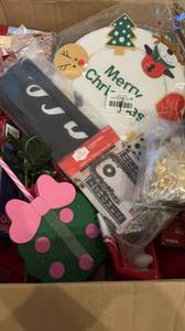lot 102 image: Overstock Amazon Box Full of Christmas Decor