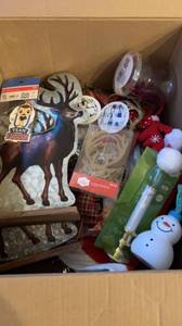 lot 101 image: Overstock Amazon Box Full of Christmas Decor