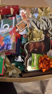 lot 104 image: Overstock Amazon Box Full of Christmas Decor