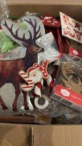 lot 105 image: Overstock Amazon Box Full of Christmas Decor