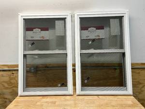 lot 13 image: SIMONTON Lot of 2- Double-Hung Vinyl Windows