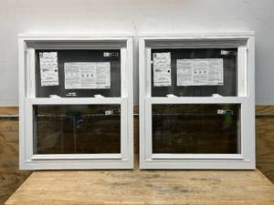 lot 14 image: SIMONTON 6500 Series Lot of 2- Double-Hung Vinyl Windows