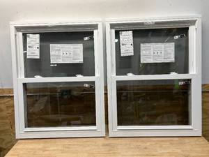 lot 15 image: SIMONTON Lot of 2- 6500 Series Double-Hung Vinyl Windows
