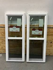 lot 28 image: SIMONTON Lot of 2- Double-Hung Vinyl Windows