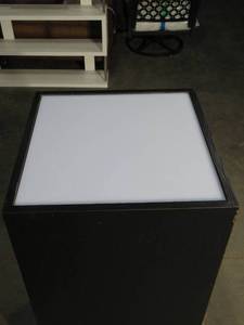20x20x42.5 rolling photo display. Lighted top for displaypictures